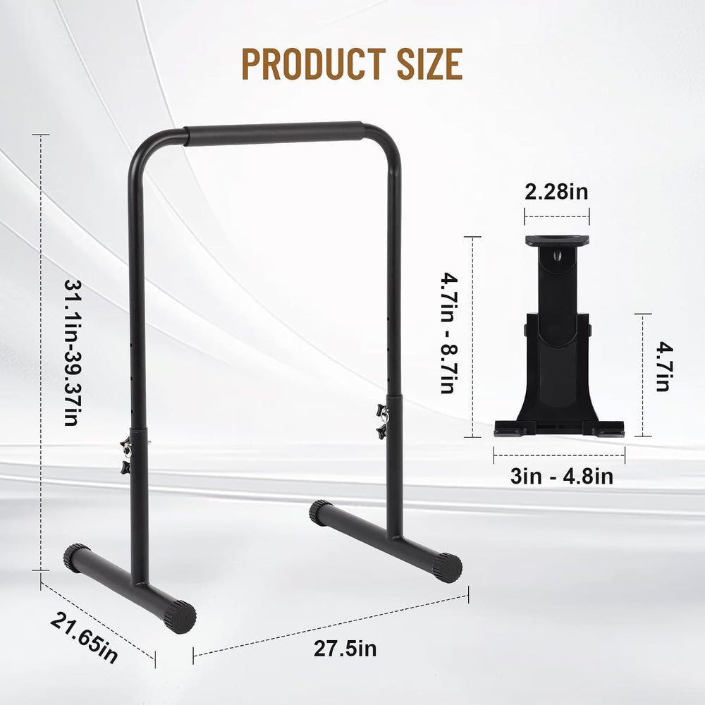 FAHKNS Handle Bar for Walking Pad Only, 31"-39.4" Height Adjustable Treadmill Handlebar, Stabilized Steel Handle Bar for Walking Pad with Phone/Tablet Holder, Non-Slip Rubber Walking Pad Handrail